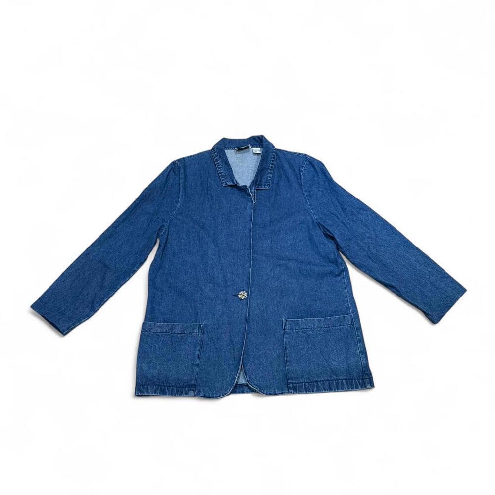 Vintage Joanna size L 100% cotton denim blazer